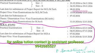 anna university MBA 2nd year mini project submission dates 👆👆👆 [upl. by Benedick680]