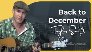 Back To December by Taylor Swift  Easy Guitar Lesson [upl. by Anaek]