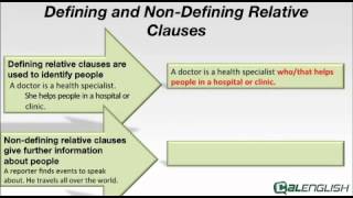 Defining and Non  Defining Relative Clauses [upl. by Ellehcear35]