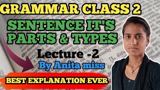 English grammar  Sentence  Parts and its Types Lec2  Anita miss chanakya [upl. by Azaria638]