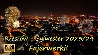 Rzeszów  fajerwerki podczas Sylwestra 20232024 dodatkowe ujęcia dron 4K [upl. by Aiksas299]