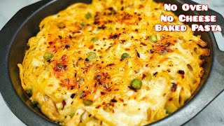 চুলায় চিজ ছাড়া চিজি বেকড পাস্তা Baked Pasta Without Oven Cheeseless Cheesy Pasta Baked Pasta Pasta [upl. by Nollahs]