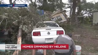 Hanahan home damaged by fallen tree during Helene [upl. by Ahsele]