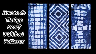 How to tie dye scarfs 3 shibori patterns in Indigo dyes Yurasa Tie Dye [upl. by Fan]