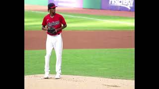 Triston McKenzie Pitching Mechanics Third Base View [upl. by Acsecnarf]