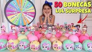 50 BONECAS LOL SURPRESA  DESAFIO DA ROLETA MISTERIOSA DE LOL abrindo  NICOLE DUMER [upl. by Alenoel957]