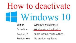 How to Deactivate Windows 10 Uninstall Windows 10 Product Key [upl. by Pouncey]