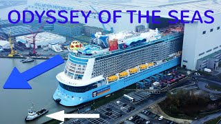 Amazing Float Out ODYSSEY OF THE SEAS  New Spectacular Ship for Royal Caribbean International [upl. by Dnalevets]