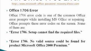 How to Fix Office 1706 Error [upl. by Leora]