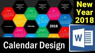 How to Design New Year Calendar 2018 in MS Word  Microsoft Word Tutorial [upl. by Adnahsed]