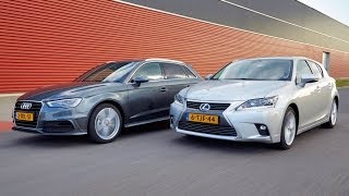 Audi A3 Gtron vs Lexus CT200h English subtitled [upl. by Hgielrahc359]