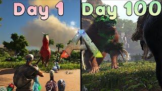 I Survived 100 Days Of Hardcore Ark On The New Map Lost Island Heres What Happened [upl. by Kalam]