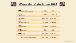 Wann sind Osterferien 2024 [upl. by Zil192]