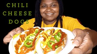 CHILI CHEESE DOGS MUKBANG Pooheats2 [upl. by Zeta]