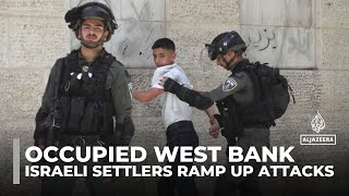 Occupied West Bank violence Israeli settlers ramp up attacks on Palestinian homes [upl. by Aihsena840]