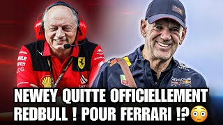 C’EST CONFIRMÉ NEWEY QUITTE L’ÉCURIE CHAMPIONNE DU MONDE  😱 f1 formule1 redbullracing [upl. by Mokas]