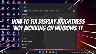 How to Fix Display Brightness Not Working on Windows 11 [upl. by Odelia]