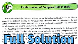 Establishment Of Company Rule In India SolutionDAV Class 8 SSt Ch9 Full Solutions [upl. by Maryellen]