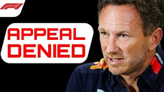 Breaking Females Appeal Against Horner Denied [upl. by Centonze]