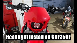 How to install a Headlight on a Dirt Bike  Honda CRF250F [upl. by Ozzie]