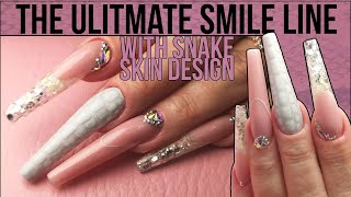 Reptile Themed Nail Design ft The Most Elegant Smile Line Ever [upl. by Odnavres]