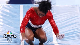 Simone Biles stumbles on vault before pulling out of team final  Tokyo Live  NBC Sports [upl. by Eaves786]