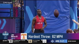 NFL Combine ARM MUTANT QB Joe Milton put on a CIRCUS EXHIBITION [upl. by Nagol]