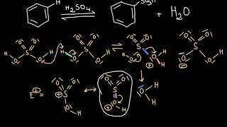 Sulfonace benzenu  Elektrofilní aromatická substituce  Chemie  Khan Academy [upl. by Jaime25]