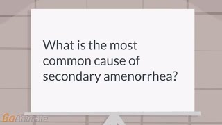 What is the most common cause of secondary amenorrhea [upl. by Anrat833]