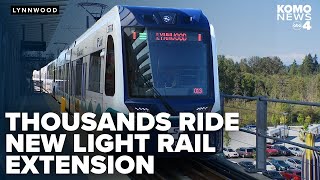 Lynnwood light rail extension sees thousands of riders during inaugural weekend [upl. by Adrea]