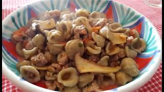 Orecchiette Grano Arso con Funghi Cardoncelli [upl. by Eillod]