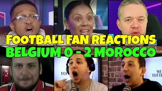 FOOTBALL FANS REACTION TO BELGIUM 02 MOROCCO  FANS CHANNEL [upl. by Nelson]