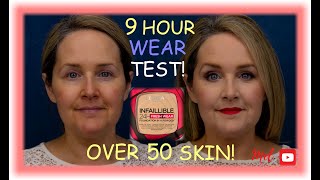 NEW LOREAL INFALLIBLE FOUNDATION IN A POWDER  REVIEW  FULL DAY WEAR TEST OVER 50 [upl. by Liagaba]