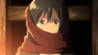 Shingeki No Kyojin  Eren Gives His Scarf to Mikasa HD [upl. by Leinahtan176]