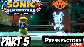 SONIC SUPERSTARS PRESS FACTORY ZONE Story Mode Walkthrough Gameplay Part 5 PC [upl. by Leandre109]