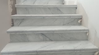 Marble staircase video 2024 types of marble Italy Blanc Carrara [upl. by Joanna]