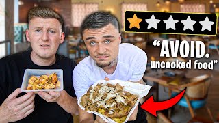 EATING at the WORST REVIEWED RESTAURANT in our CITY awful idea [upl. by Anyah535]