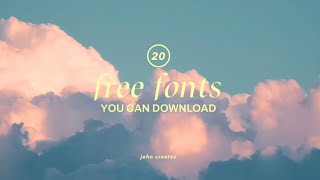 20 free aesthetic fonts 2022🌷 [upl. by Atsed]