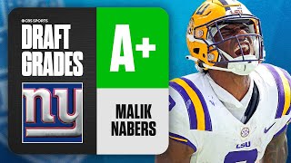 2024 NFL Draft Grades Giants select Malik Nabers No 6 Overall  CBS Sports [upl. by Bethena]