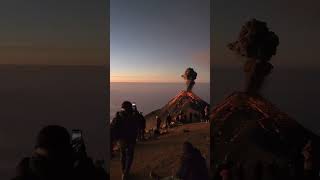 Eruption at sunrise on the Acatenango volcano in Guatemala [upl. by Emmalyn]