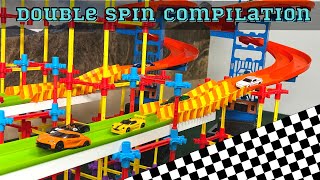 Diecast Cars Racing Tournament  Double Spin Track Race  Mega Compilation [upl. by Kirkpatrick]