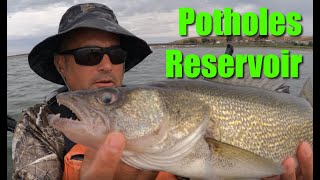 Potholes Reservoir Fishing from the Kayak Largemouth Bass Walleye Mag Lip Yakima Bait [upl. by Ahsienel]