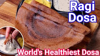 Healthy Ragi Dosa  New Authentic Way of Making Millet Dosa  Finger Millet Dosa  Weight Loss Dosa [upl. by Katee960]