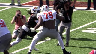 Dawand Jones of Ohio State DOMINATES Reeses Senior Bowl Day 1 [upl. by Uwkuhceki907]