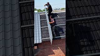 Brick house resin tile roof installation process [upl. by Eelyk]