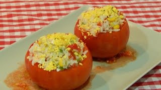 Cómo hacer tomates rellenos de ensalada de arroz [upl. by Angelle]