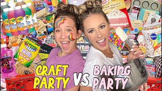 CRAFT PARTY 🖍🎨VS BAKING PARTY 🎂🍪 TARGET SHOPPING CHALLENGE [upl. by Shellie666]