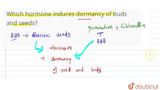 Which hormone induces dormancy of buds and seeds [upl. by Errecart422]