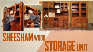 Durable Sheesham Wood Storage Unit With Modern Sideboard Whatsapp 918192999135 for details [upl. by Goldman941]