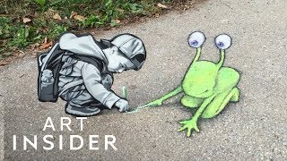 Artist’s Chalk Sidewalk Drawings Will Mess With Your Perception [upl. by Iey99]